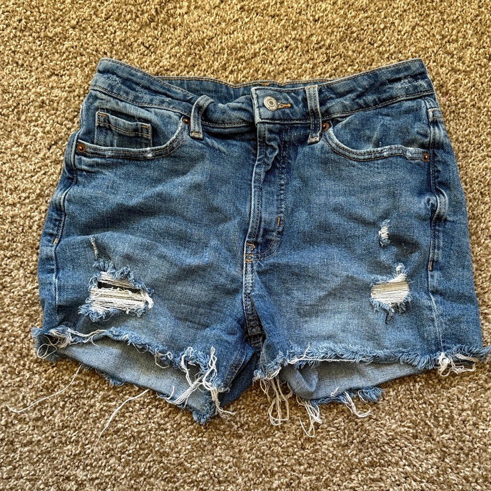 Old Navy Blue Distressed Jean Shorts